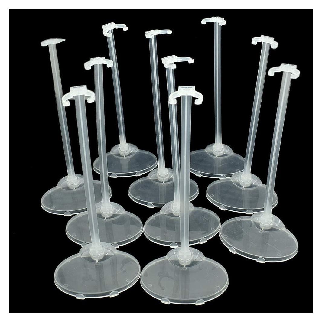 10 Soportes Transparentes para Muñecas Qlychee 21.7cm Ajustables