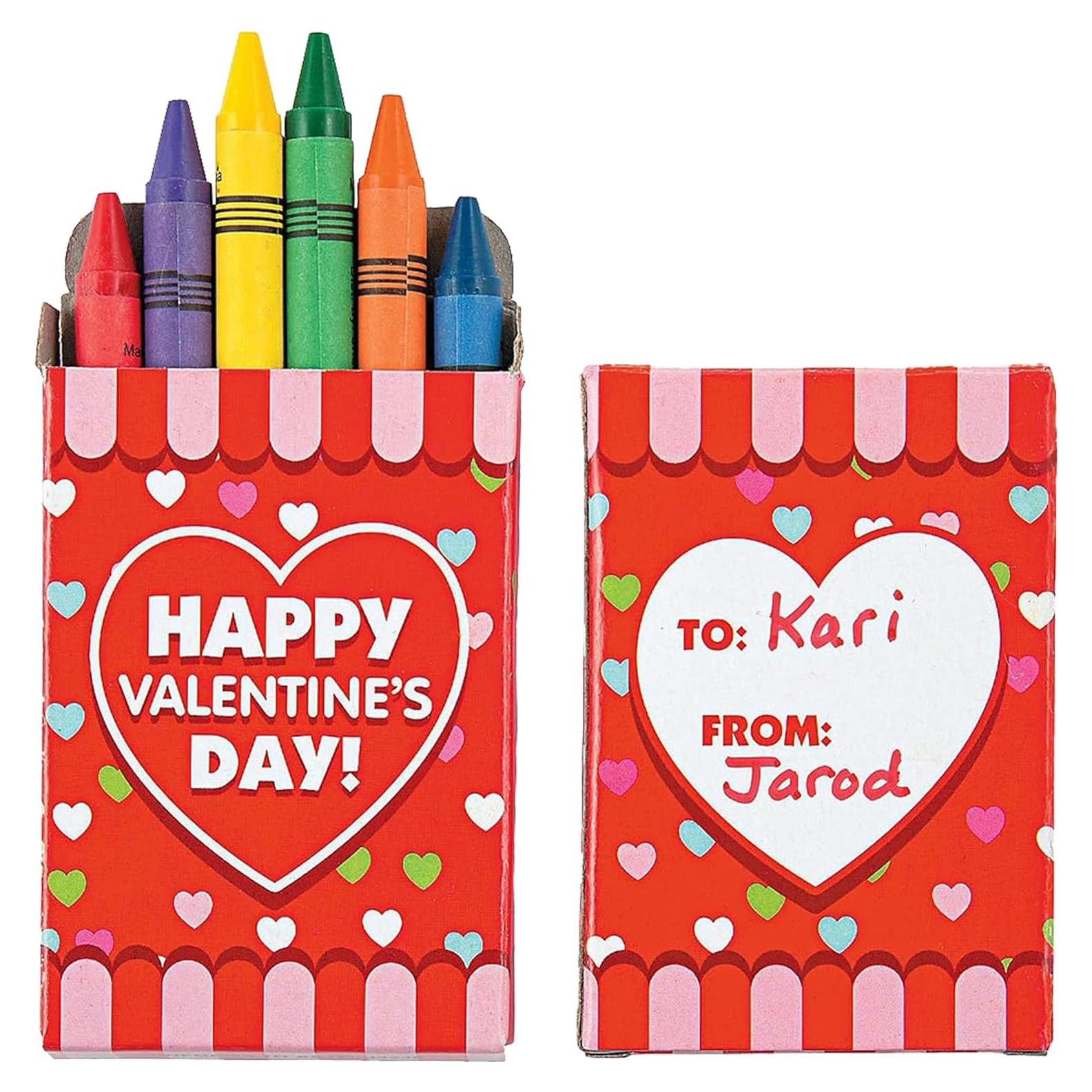 Crayones en forma de corazón Fun Express 24 unidades no tóxicos