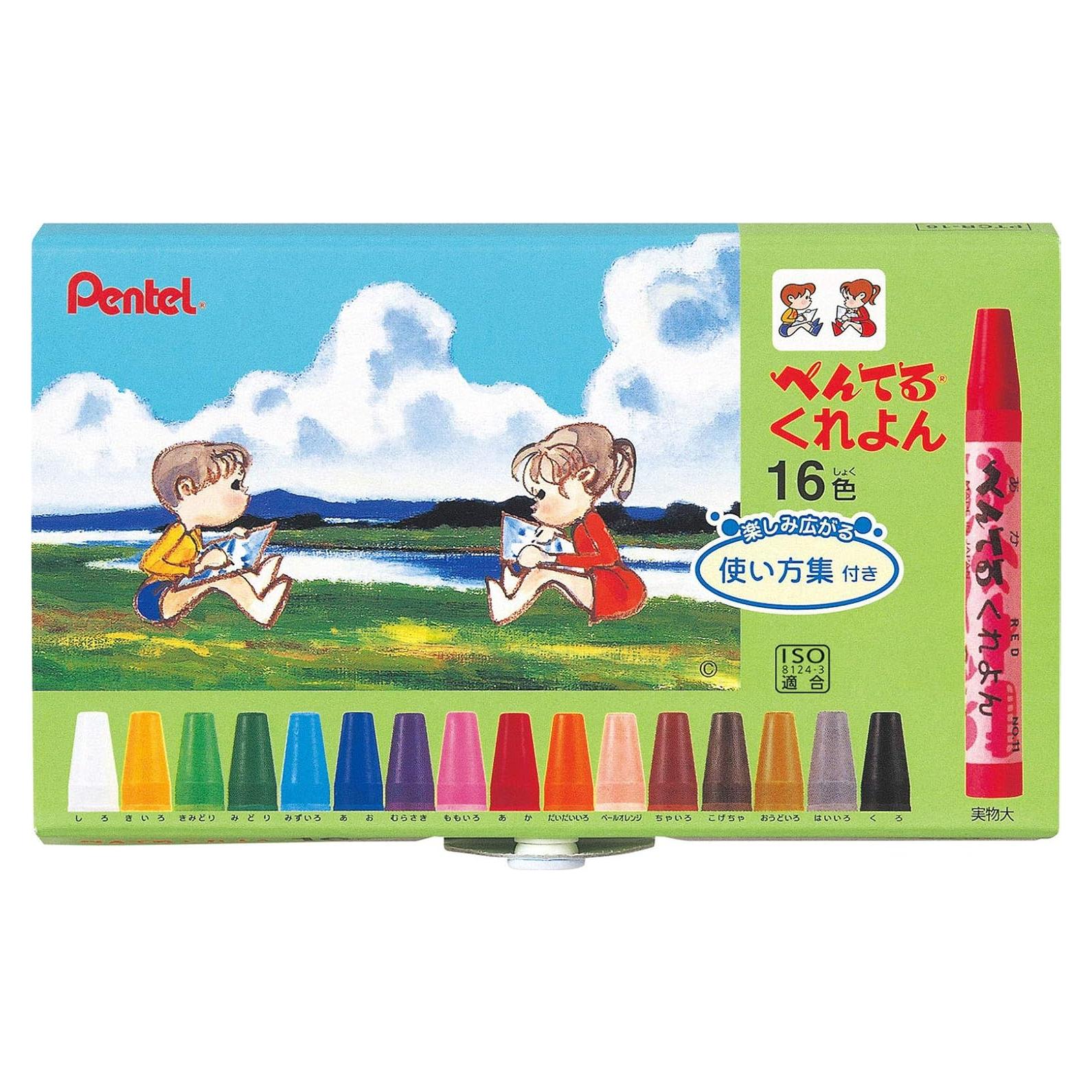 Crayones Pentel 16 colores - Punta ancha 2mm
