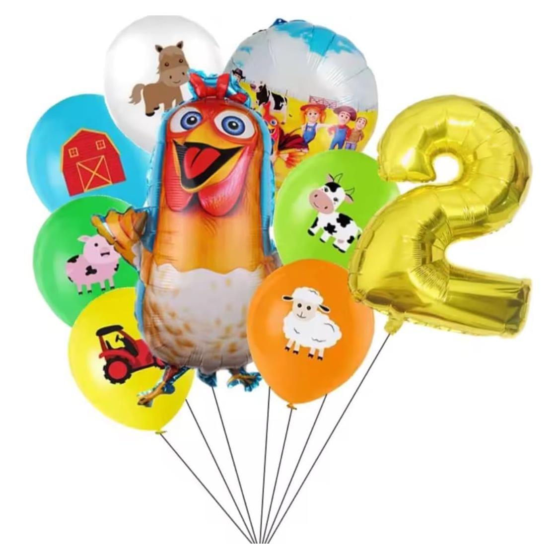 Conjunto de Globos de Granja para Cumpleaños - 8 Piezas