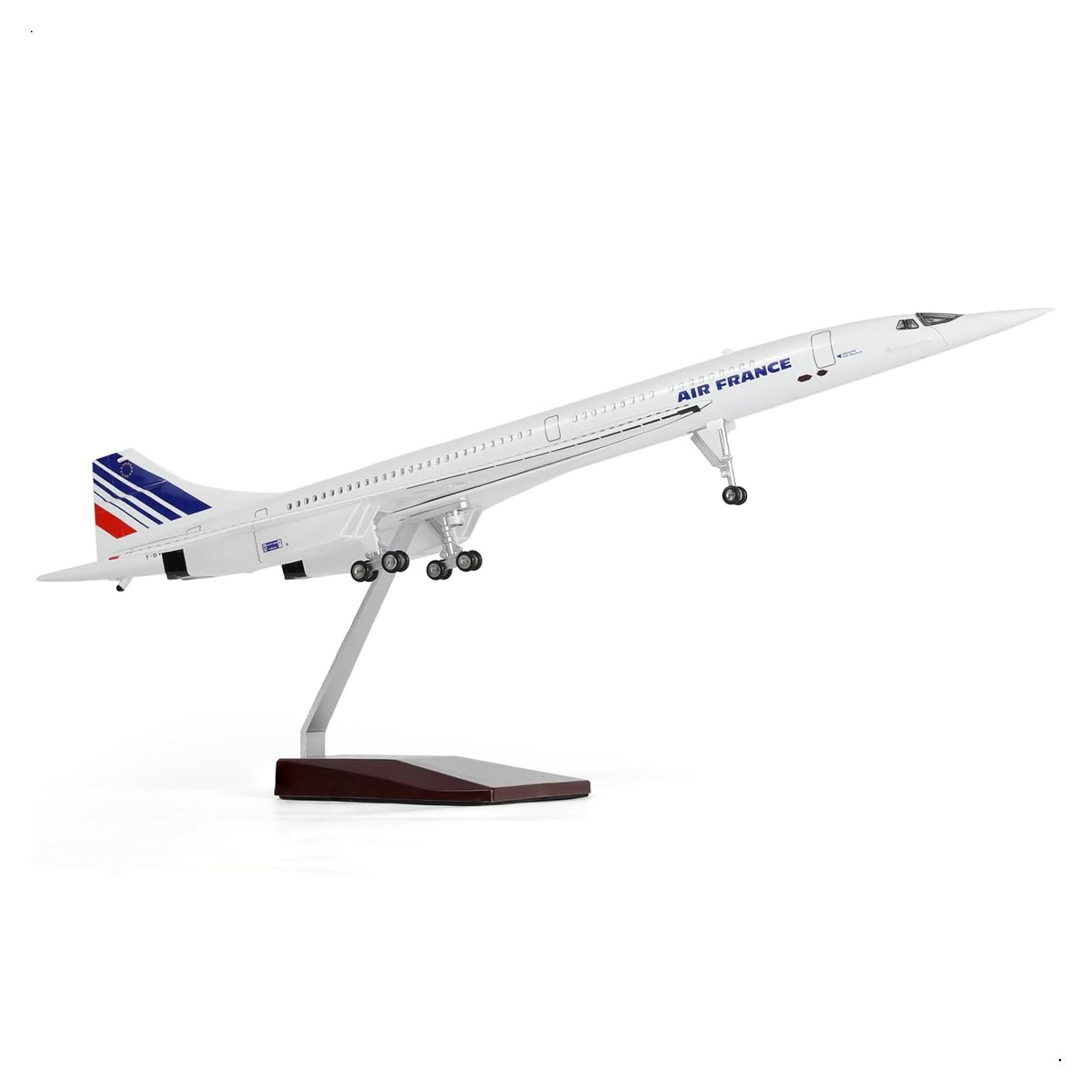 Modelo de avión Concorde QIYUMOKE 1/125 con soporte