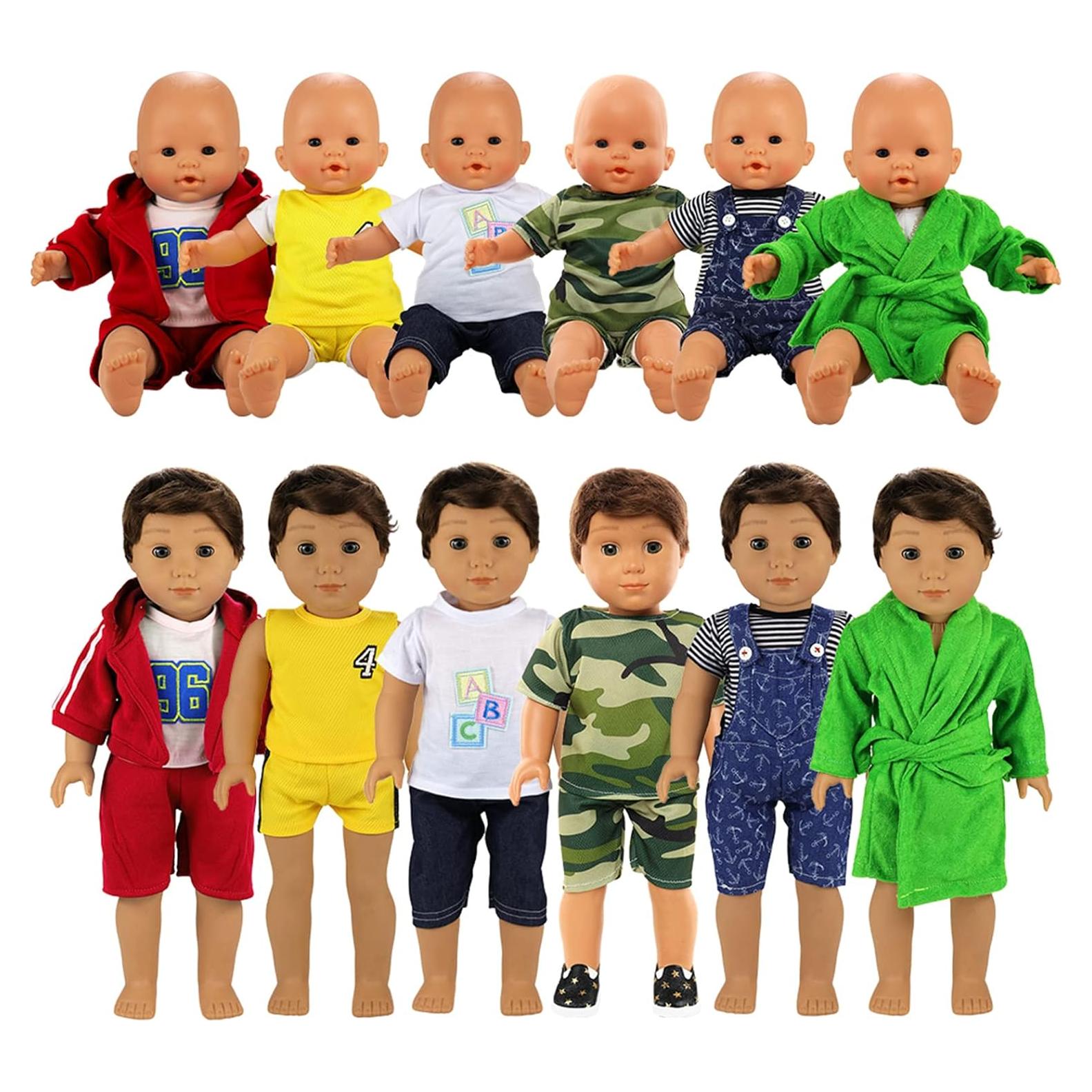 Ropa de Muñeca Niño BARWA 6 Conjuntos 14-46 cm