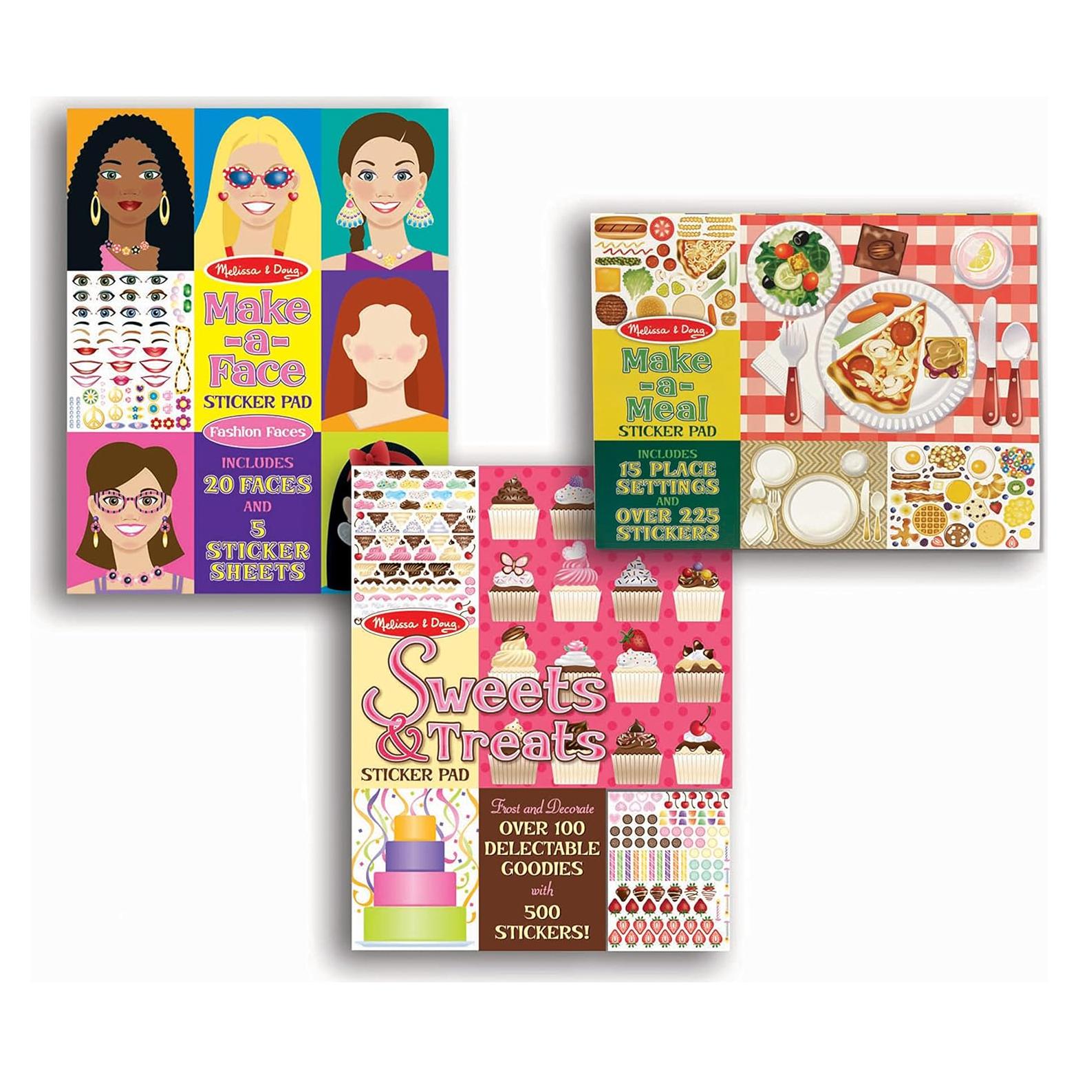 Paquete de Stickers Melissa & Doug - 3 Cuadernos Temáticos