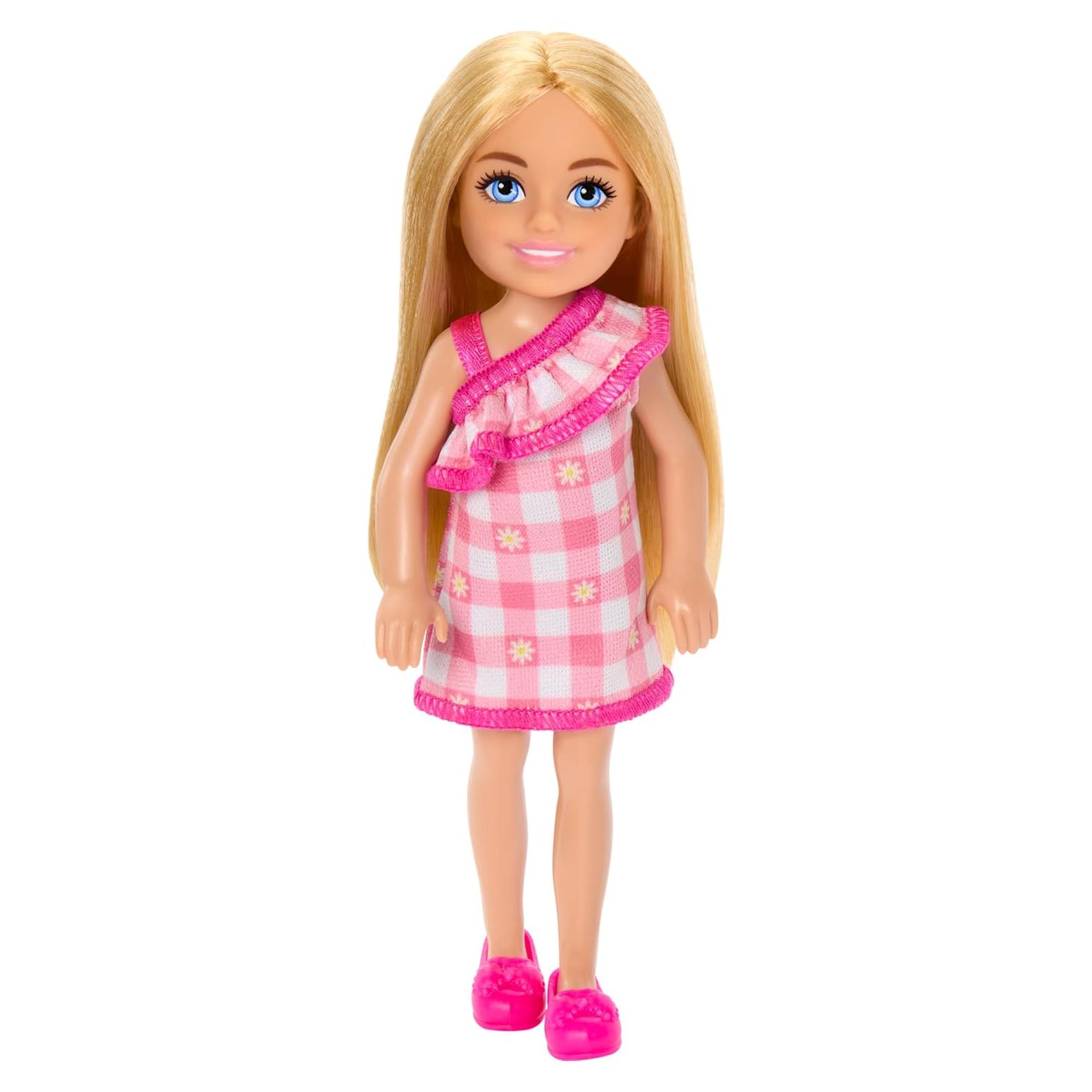 Muñeca Barbie Chelsea Mattel con Vestido a Cuadros 15 cm
