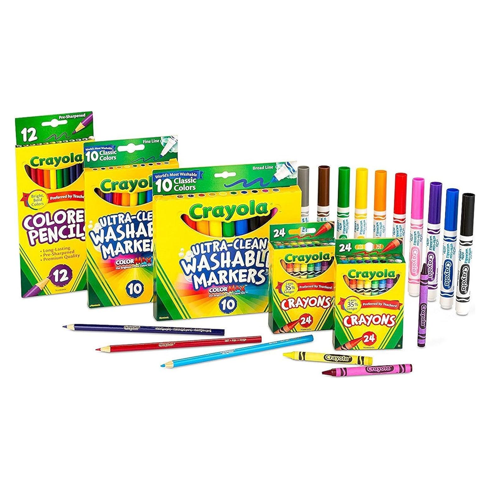 Juego de Suministros de Arte Crayola 80 Piezas - Crayones, Marcadores y Lápices