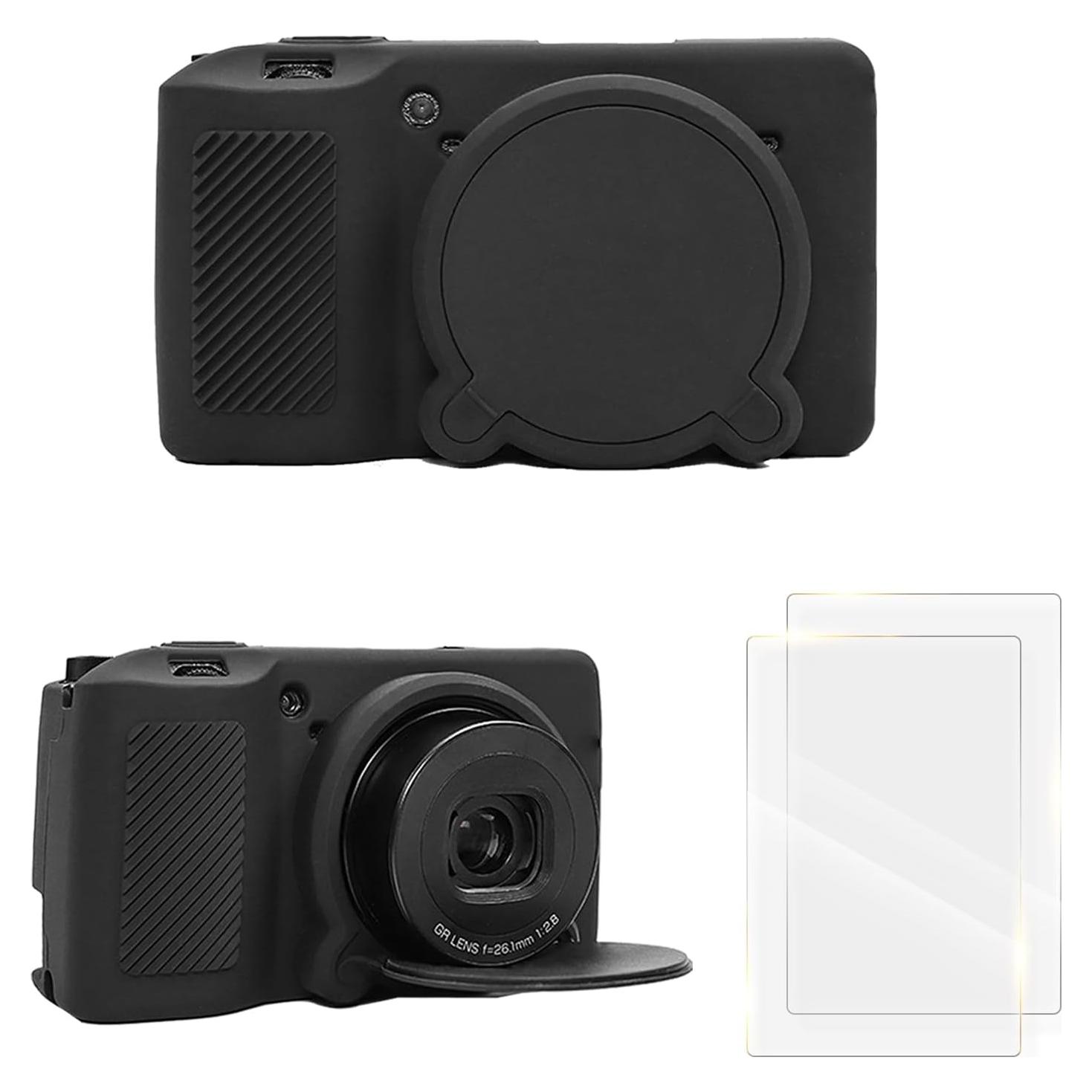 Funda de Silicona Rieibi para Cámara Ricoh GR III/GR IIIx con 2 Protectores