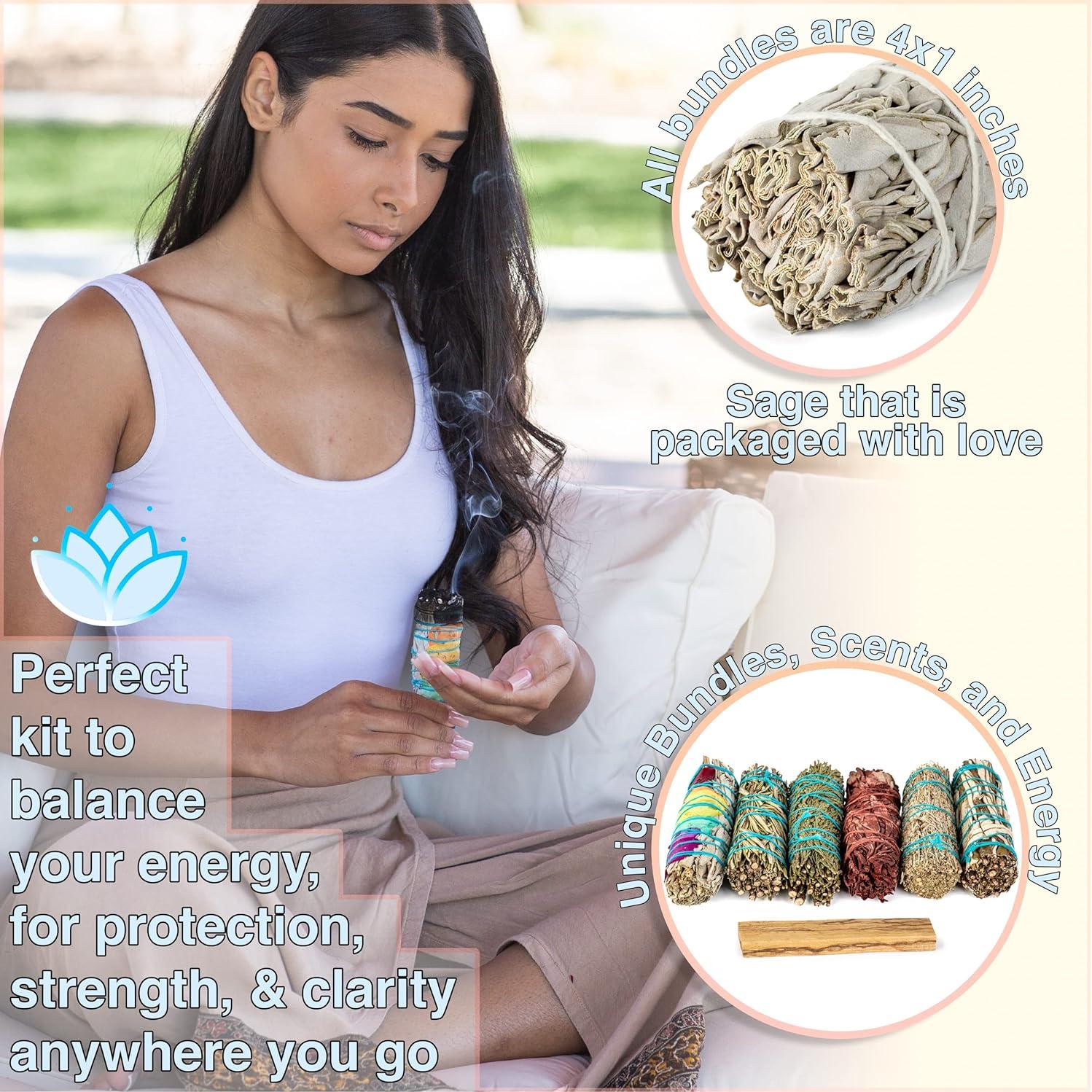 Kit de Smudging 7 Salvia Blanca y Aromas Naturales JL Local
