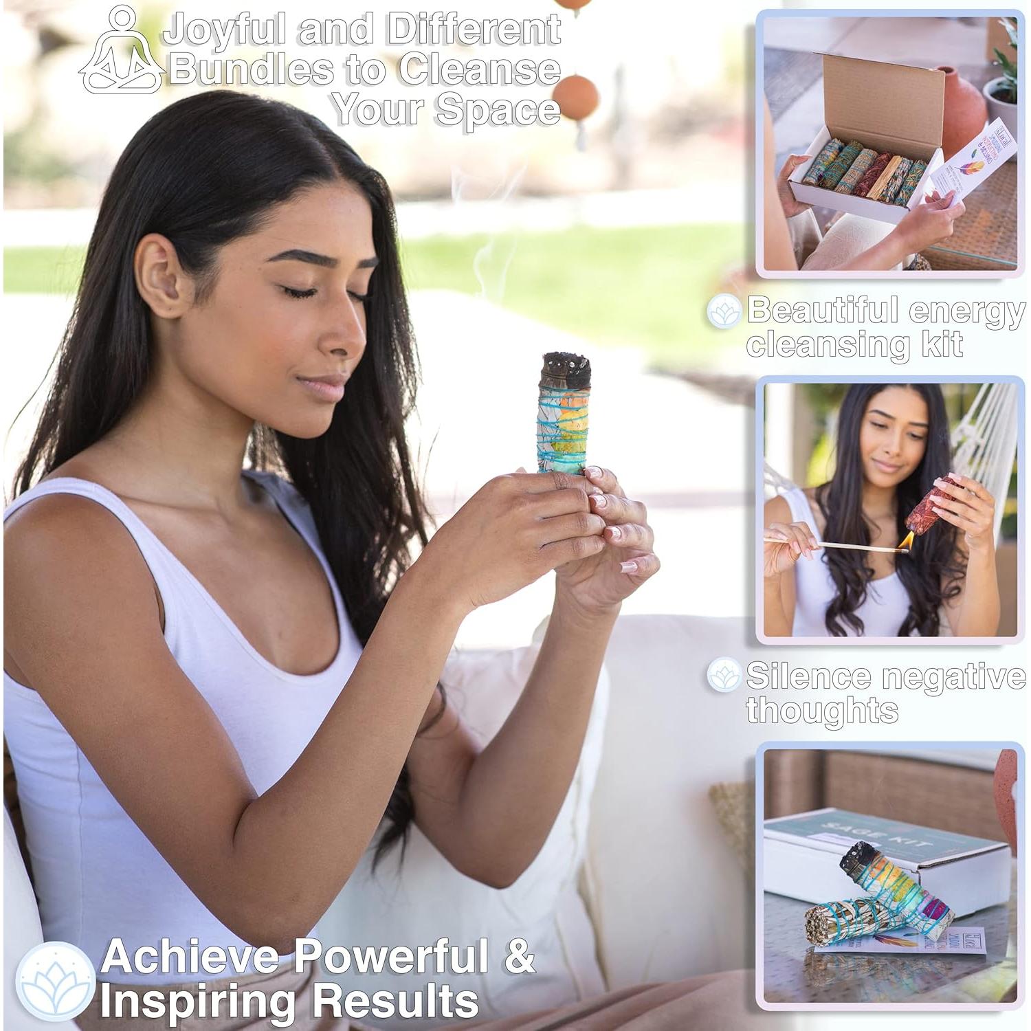 Kit de Smudging 7 Salvia Blanca y Aromas Naturales JL Local