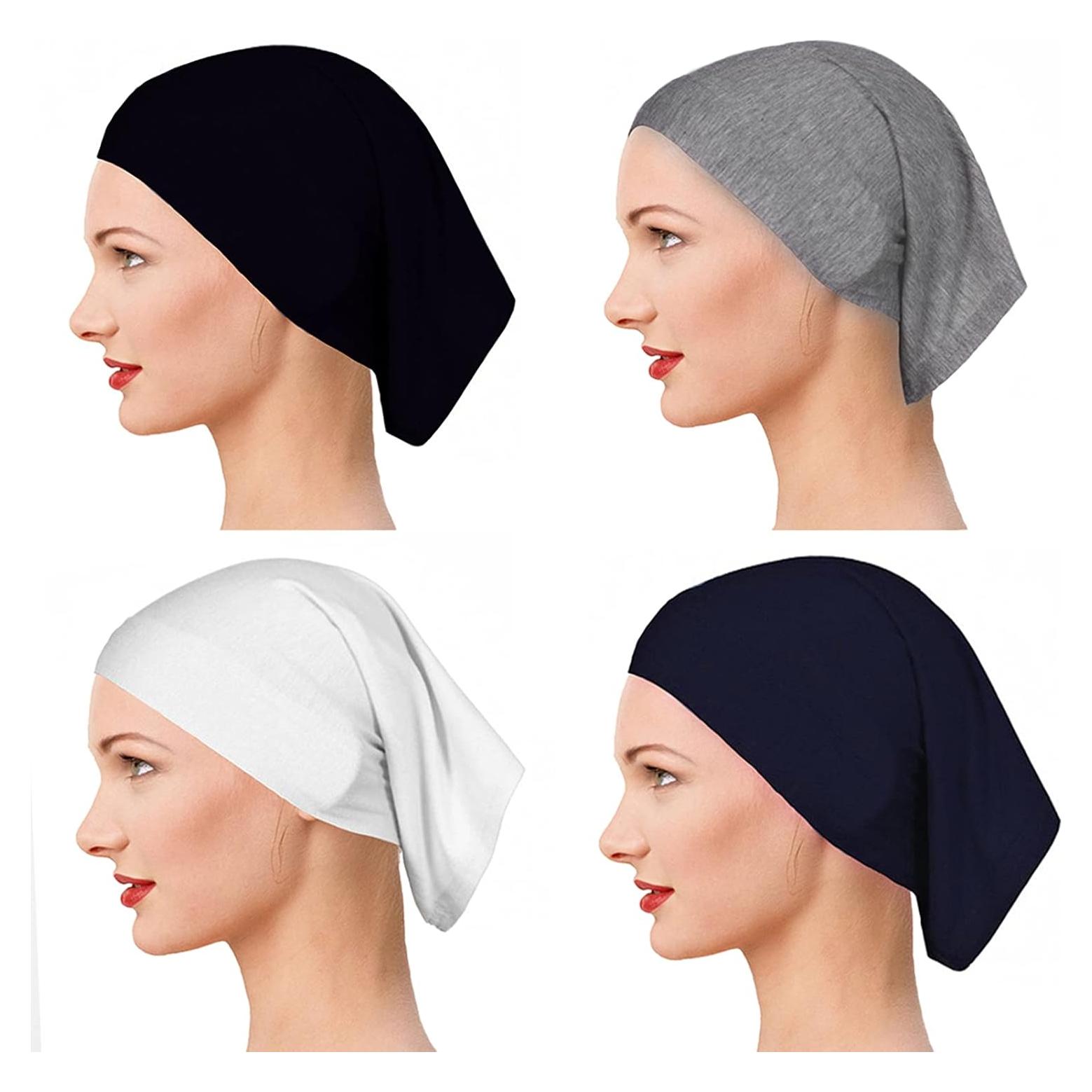 Gorro Hijab Elástico Yeieeo para Mujeres - 4 Piezas Transpirables