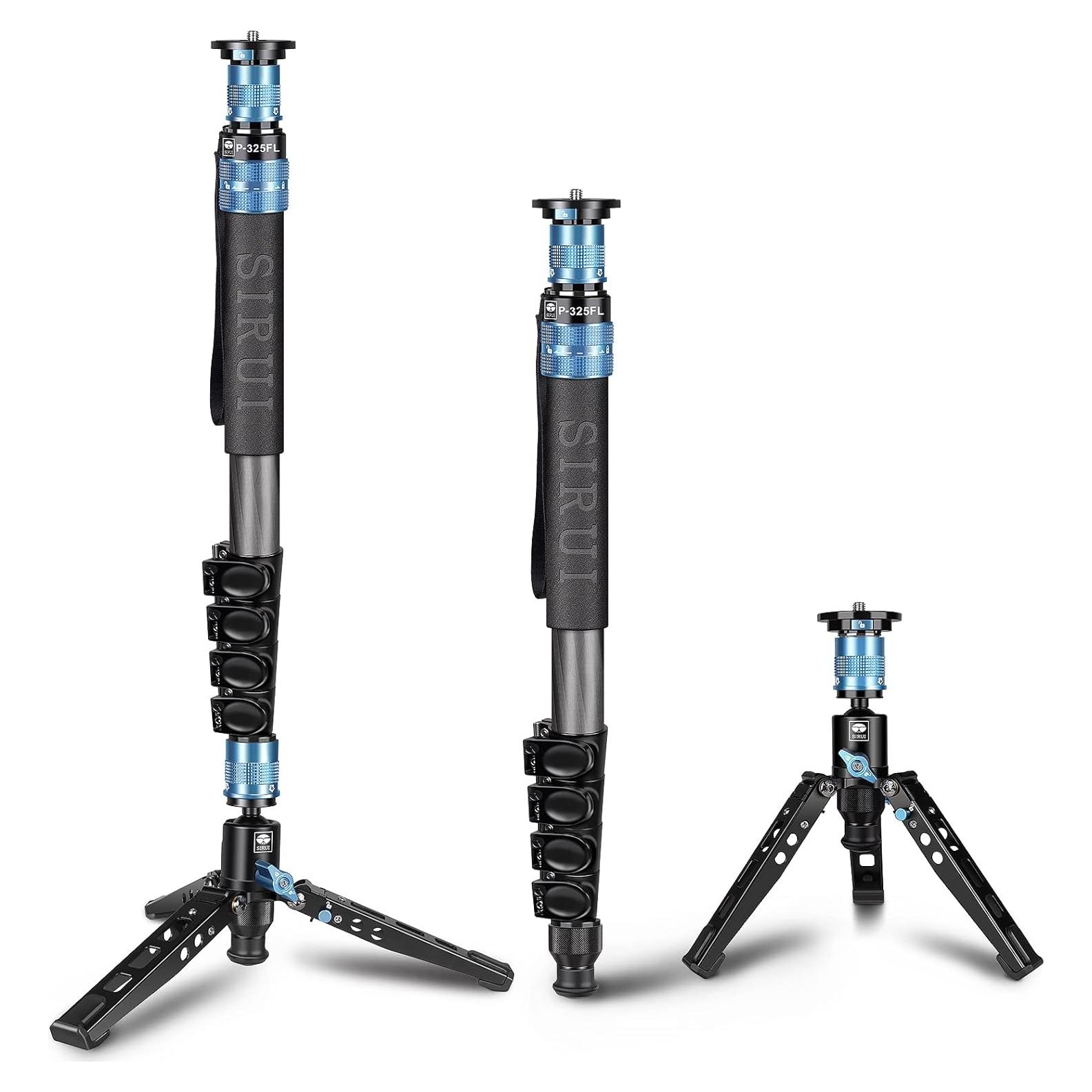 Monopie SIRUI P-325FL de Fibra de Carbono 67" 10kg 3 en 1