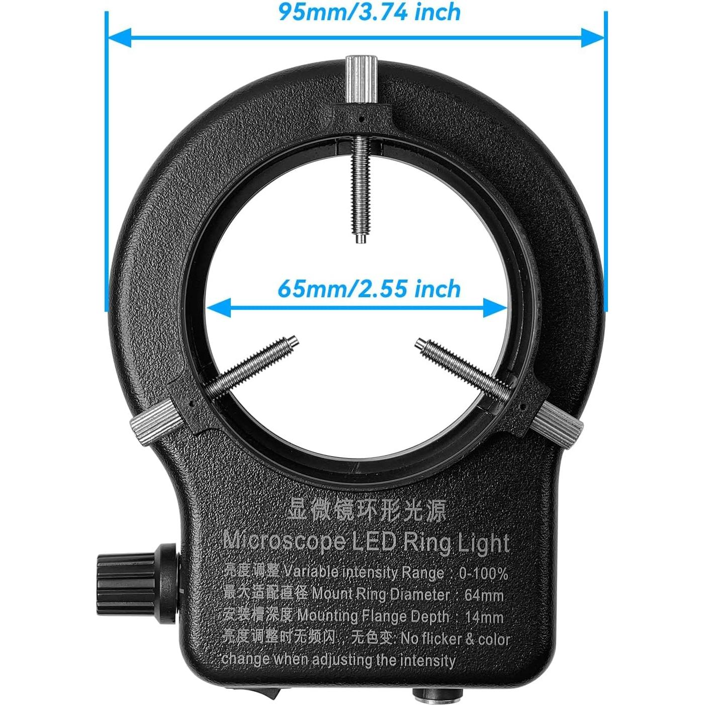 Luz de Anillo LED Gringoo 64 LED Ajustable para Microscopio