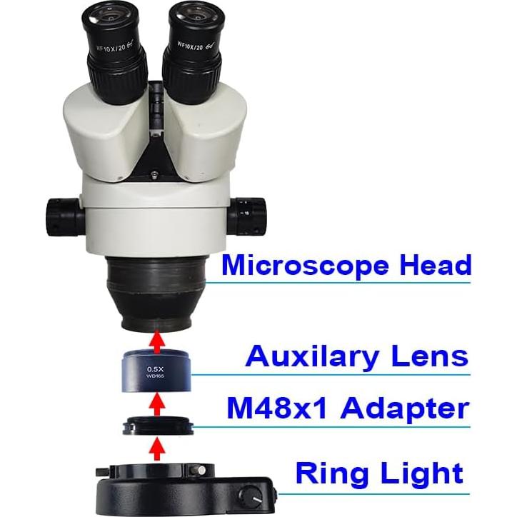 Luz de Anillo LED Gringoo 64 LED Ajustable para Microscopio