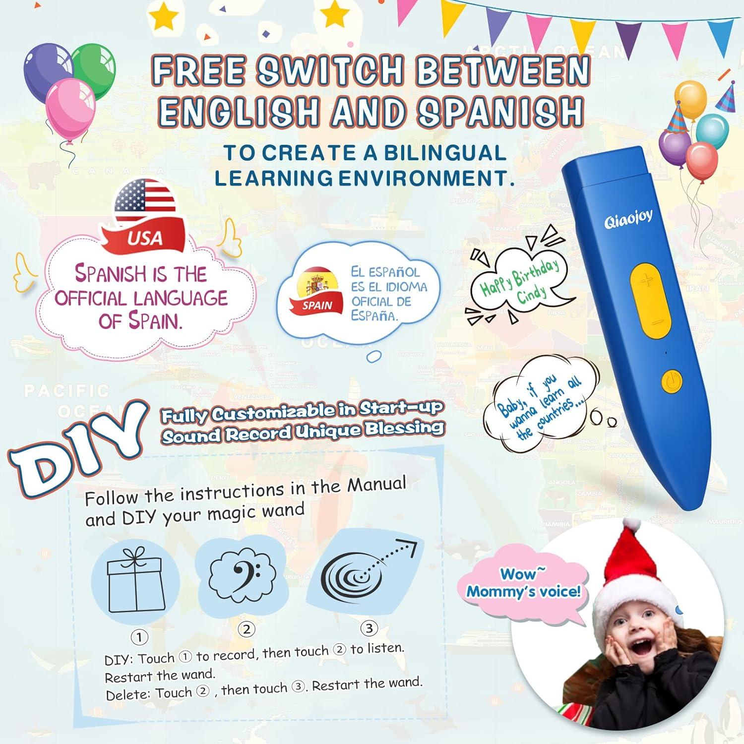 Mapa Mundial Interactivo y Póster de Dinosaurios Qiaojoy