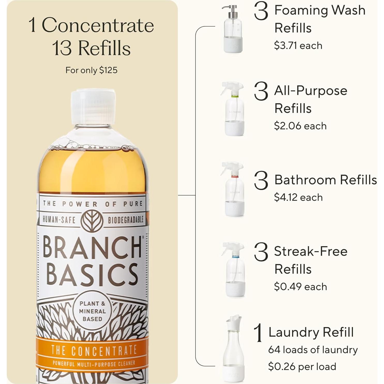 Kit de Limpieza Ecológico Branch Basics - 5 Botellas de Vidrio