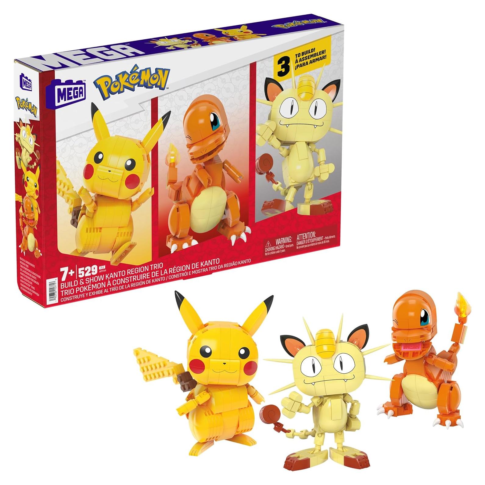 Set de Construcción Pokémon MEGA Kanto 529 Piezas 3 Figuras