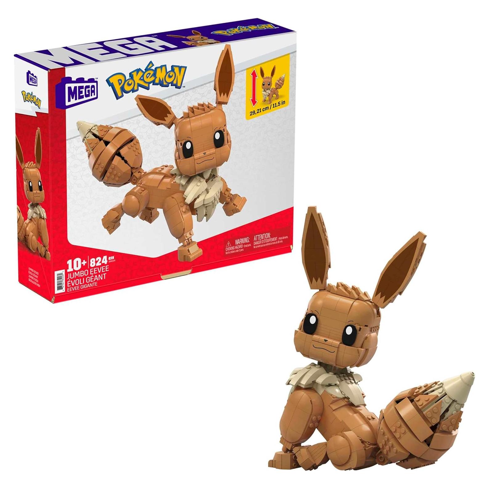 Set de Construcción Mega Construx Jumbo Eevee 824 Piezas 28 cm