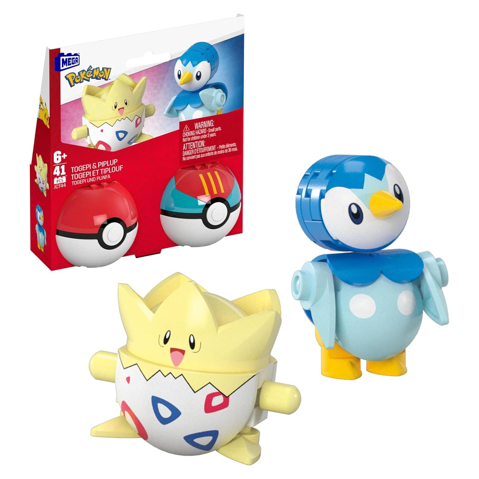 Figura de Acción MEGA Pokémon Togepi y Piplup con 41 Piezas
