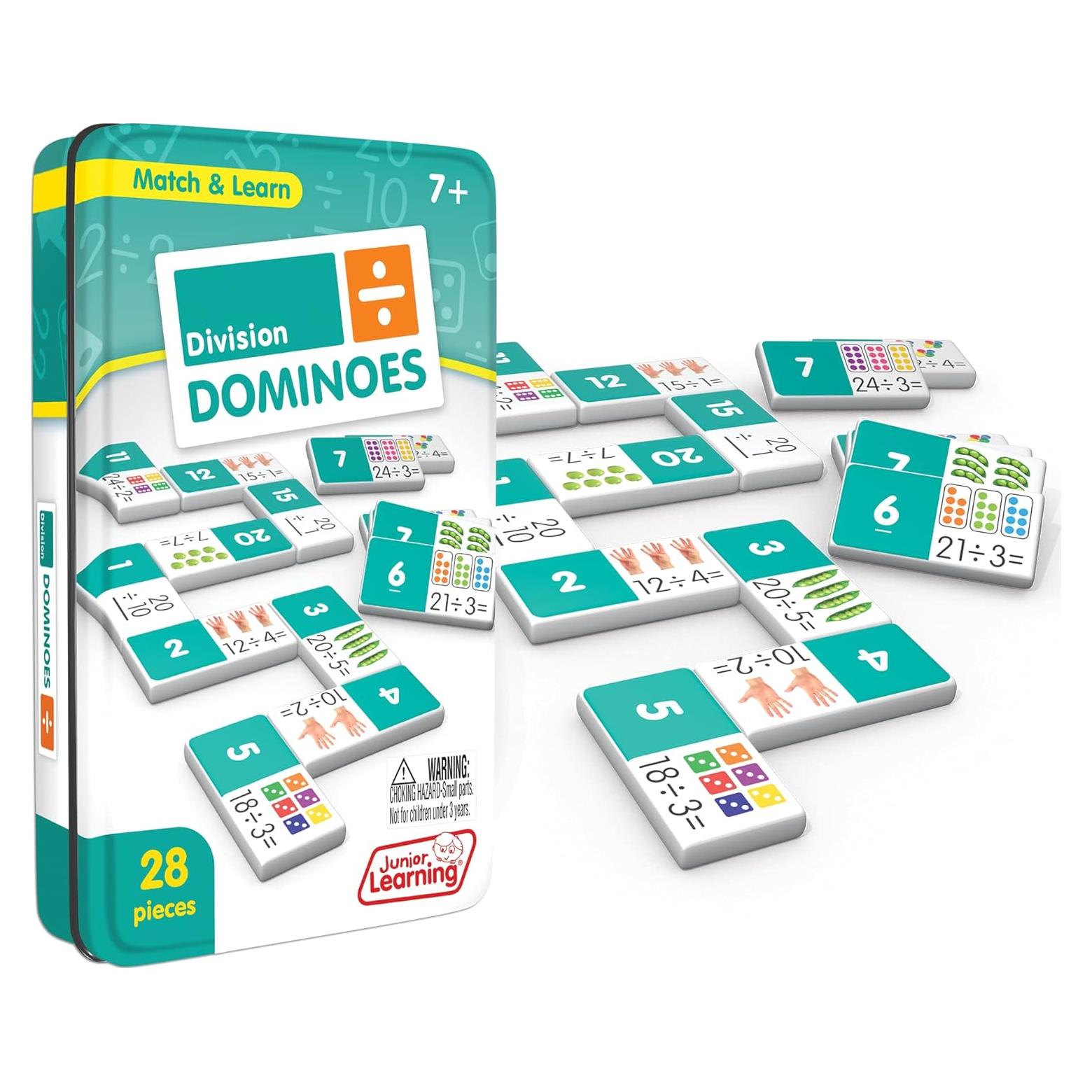 Dominó de División Junior Learning - Set 28 Piezas Educativo