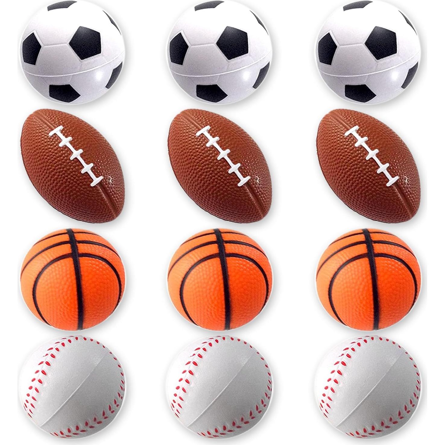 Mini Pelotas Deportivas de Espuma Wall2Wall - Paquete de 12