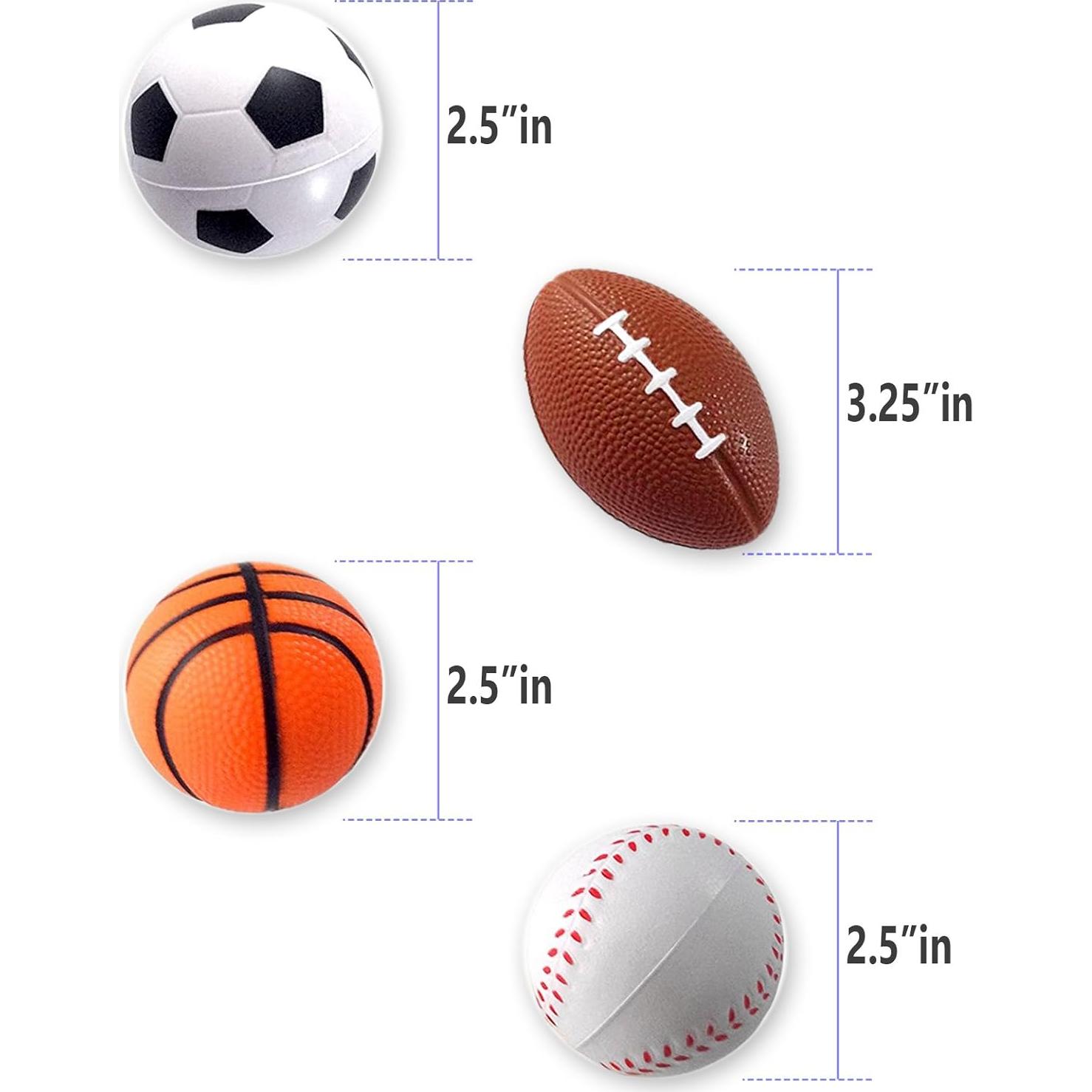 Mini Pelotas Deportivas de Espuma Wall2Wall - Paquete de 12