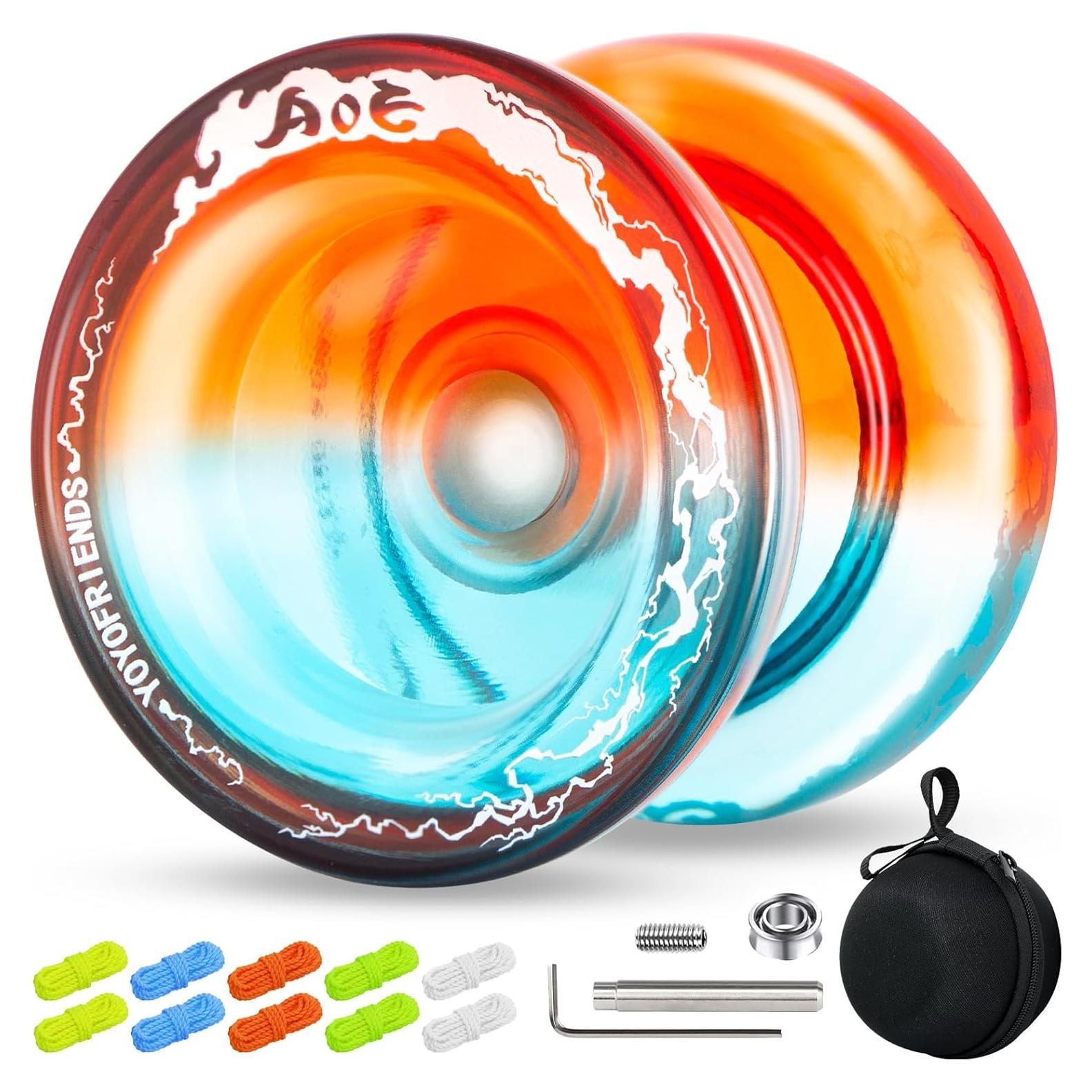 Yoyo Profesional AOE Naranja-Azul para Niños 8+ con Cuerdas