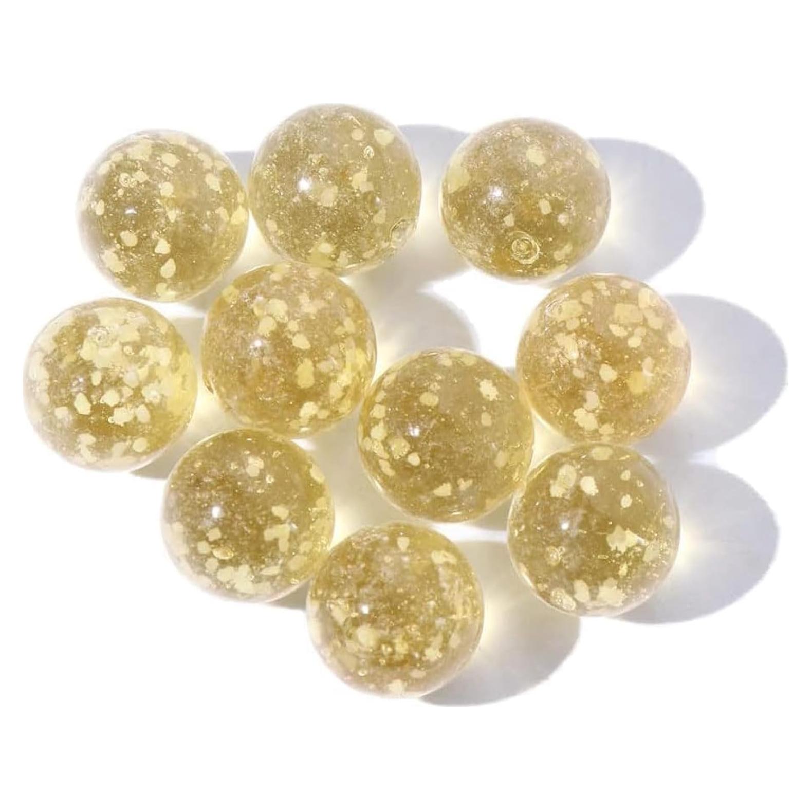 10 Canicas Doradas Brillantes 12mm para Juegos y Decoración