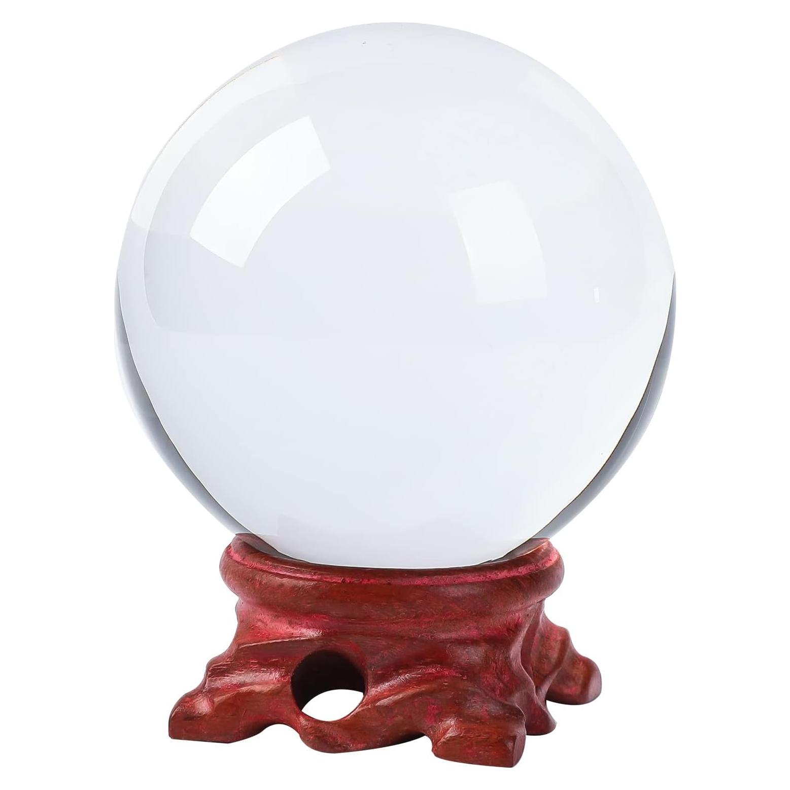 Bola de Cristal 80mm Modaier con Soporte de Madera y Caja