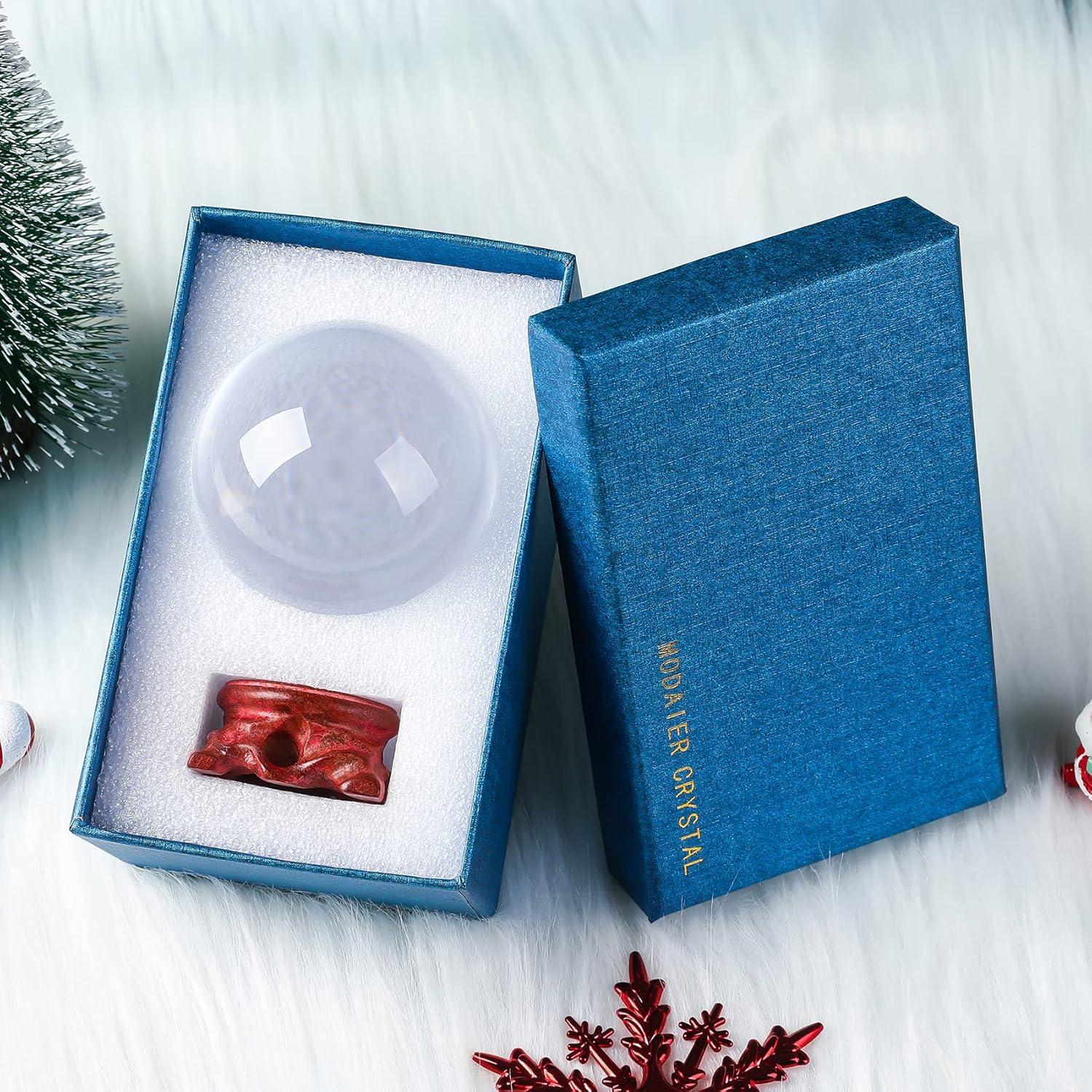 Bola de Cristal 80mm Modaier con Soporte de Madera y Caja