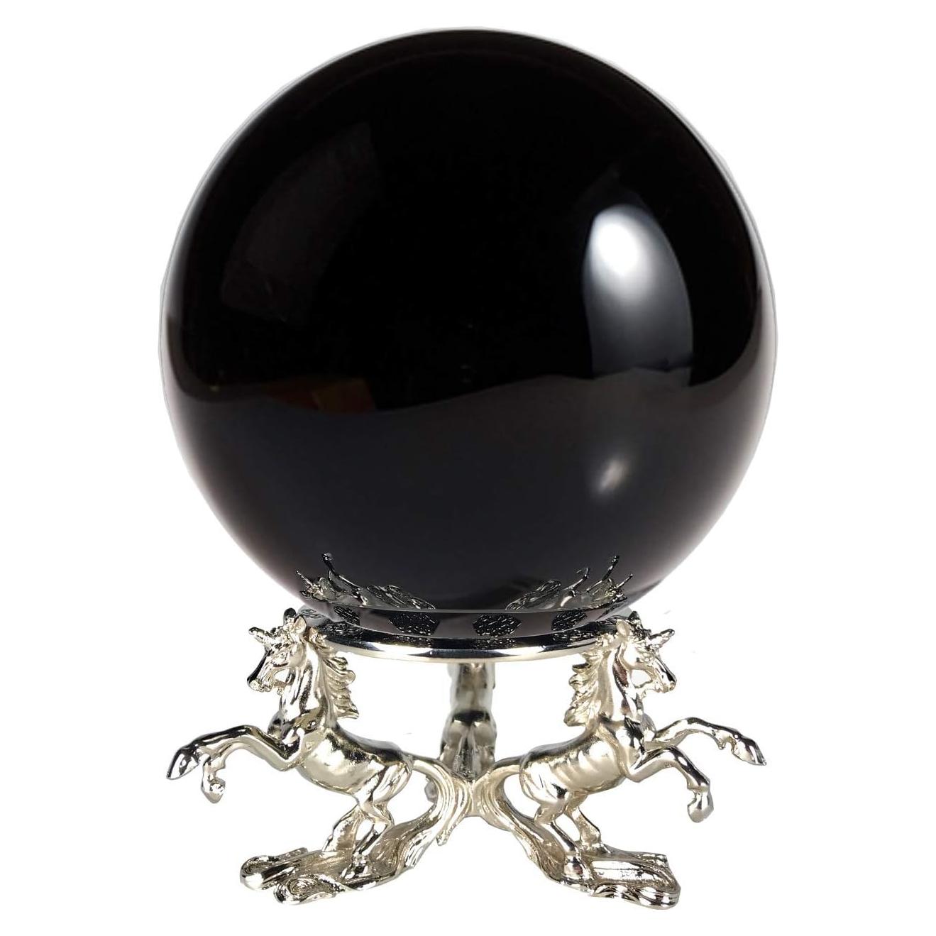 Bola de Cristal Negra Amlong 15.24 cm con Soporte Unicornio