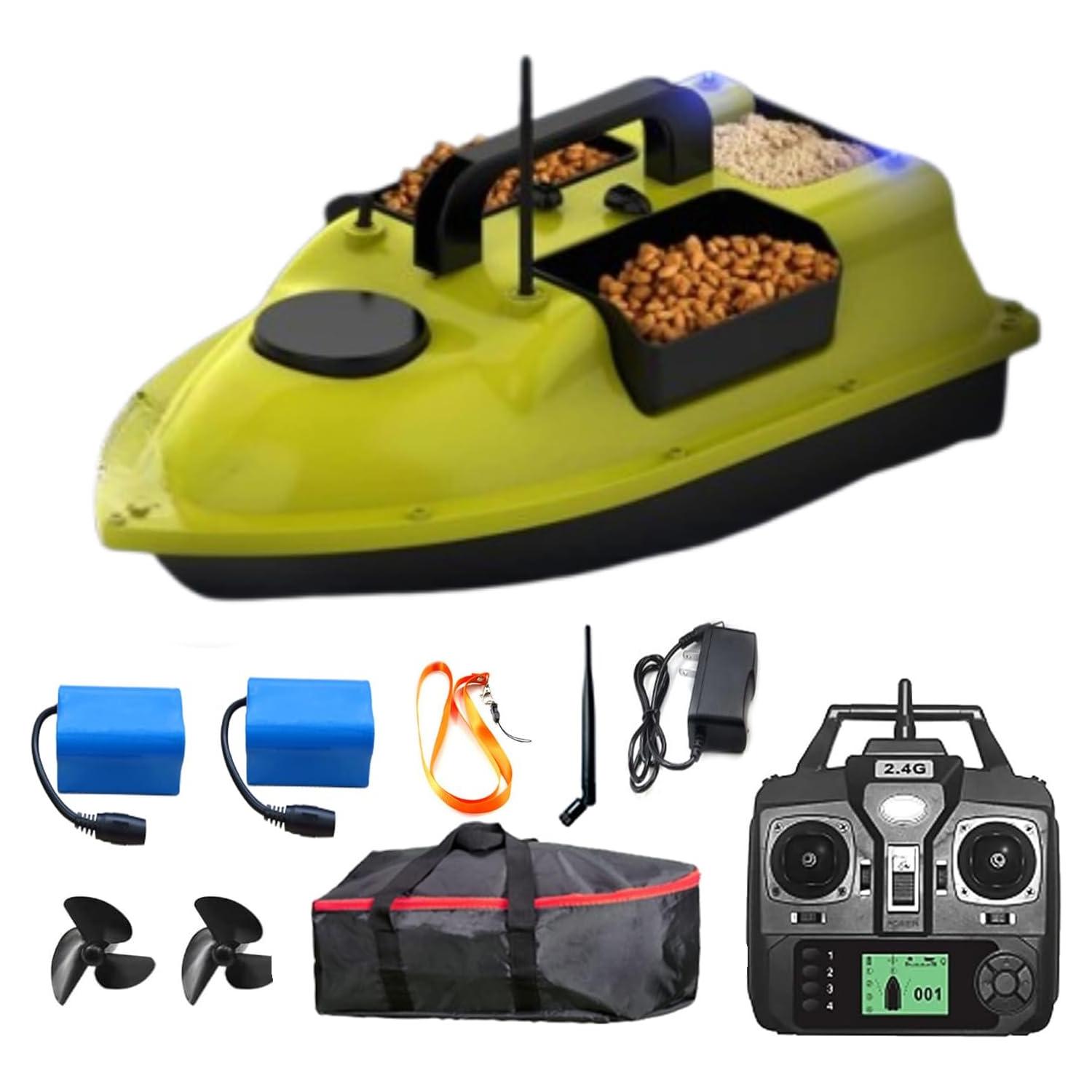 Barco de Cebo RC SINJEE con GPS 2kg y Doble Batería
