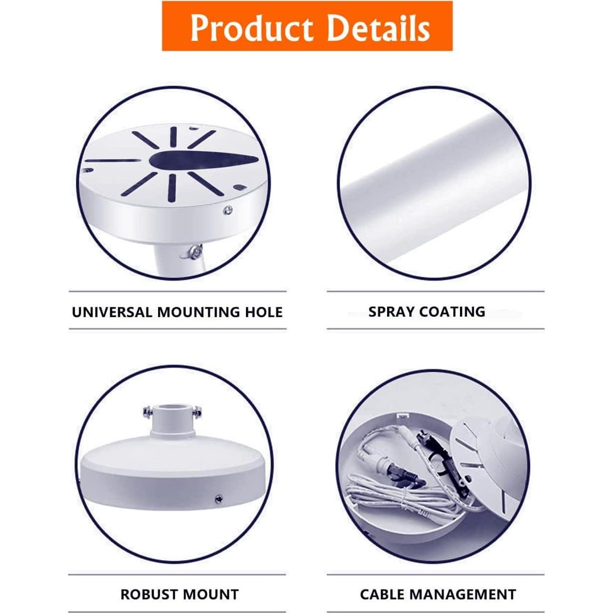 Soporte de Pared para Cámara de Seguridad CTXSumTec 25x10x3cm