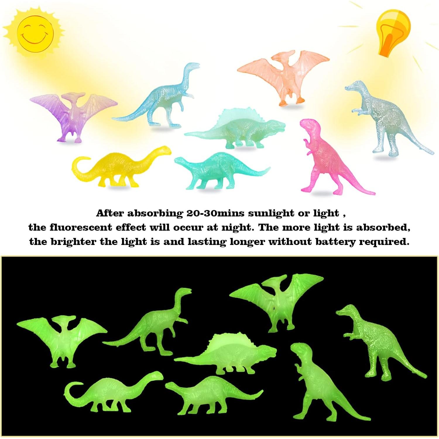 Juguetes de Dinosaurios Brillantes OuMuaMua 78pcs para Niños