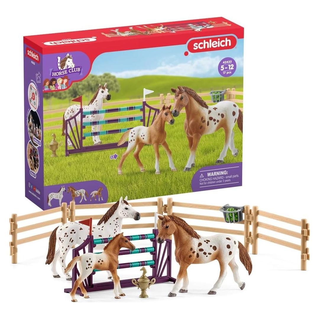 Set de Juguetes de Caballos Schleich 17 Piezas con Accesorios