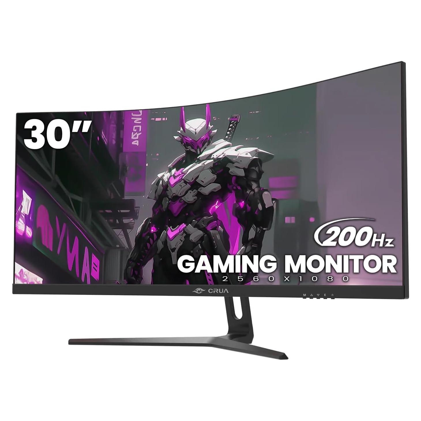 Monitor Curvo CRUA 30" 165Hz/200Hz VA 2560x1080p Negro