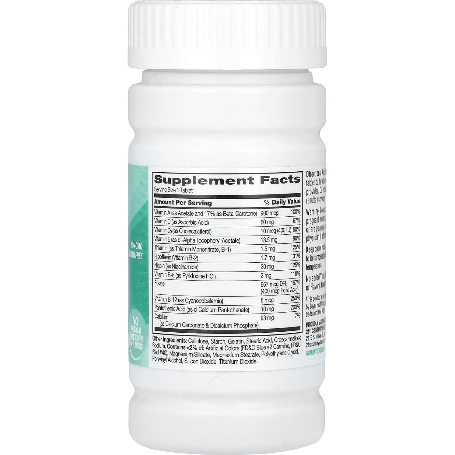 Tabletas Multivitamínicas Esenciales 21st Century 100 Unidades