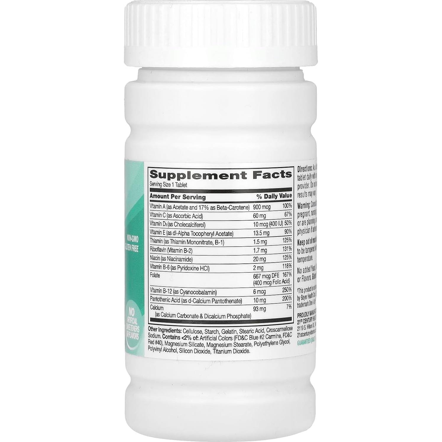 Tabletas Multivitamínicas Esenciales 21st Century 100 Unidades