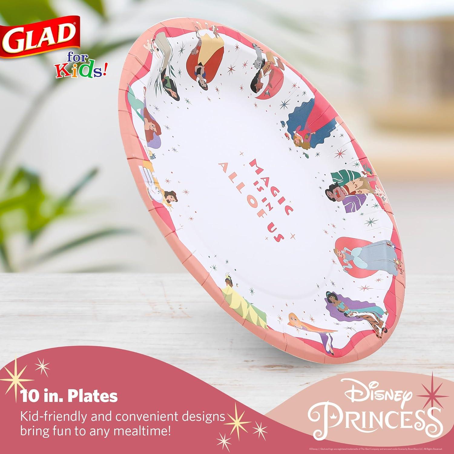 Platos de Papel Disney Princesa Glad 10" (25,4 cm) 20 Pzas