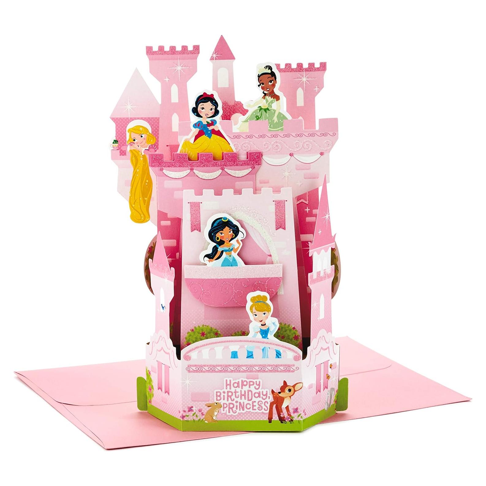 Tarjeta de Cumpleaños Pop Up Hallmark Princesas Disney Castillo