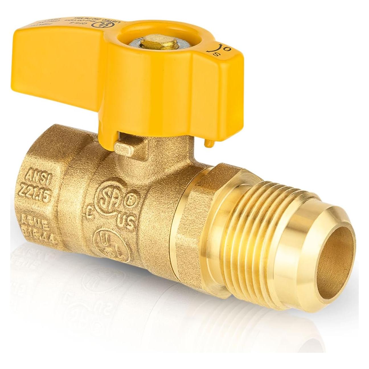 Válvula de Bola de Gas HeSun 1/2" FIP x 1/2" OD - Alta Calidad