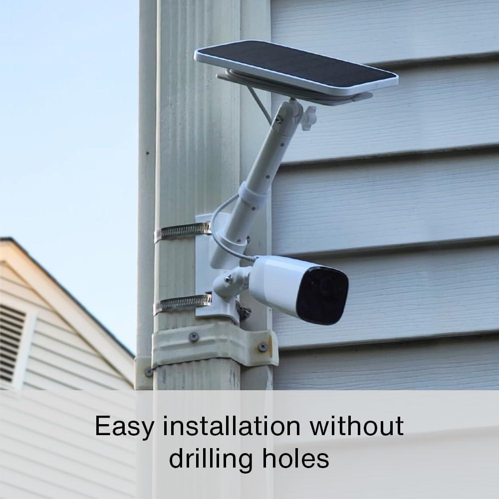 Soporte de Poste 2 en 1 Holicfun para Cámara y Panel Solar - Negro