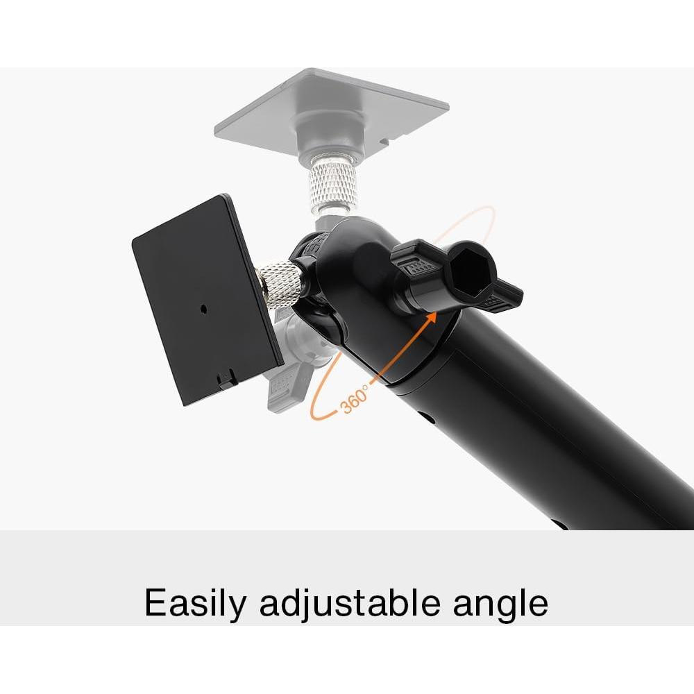 Soporte de Poste 2 en 1 Holicfun para Cámara y Panel Solar - Negro