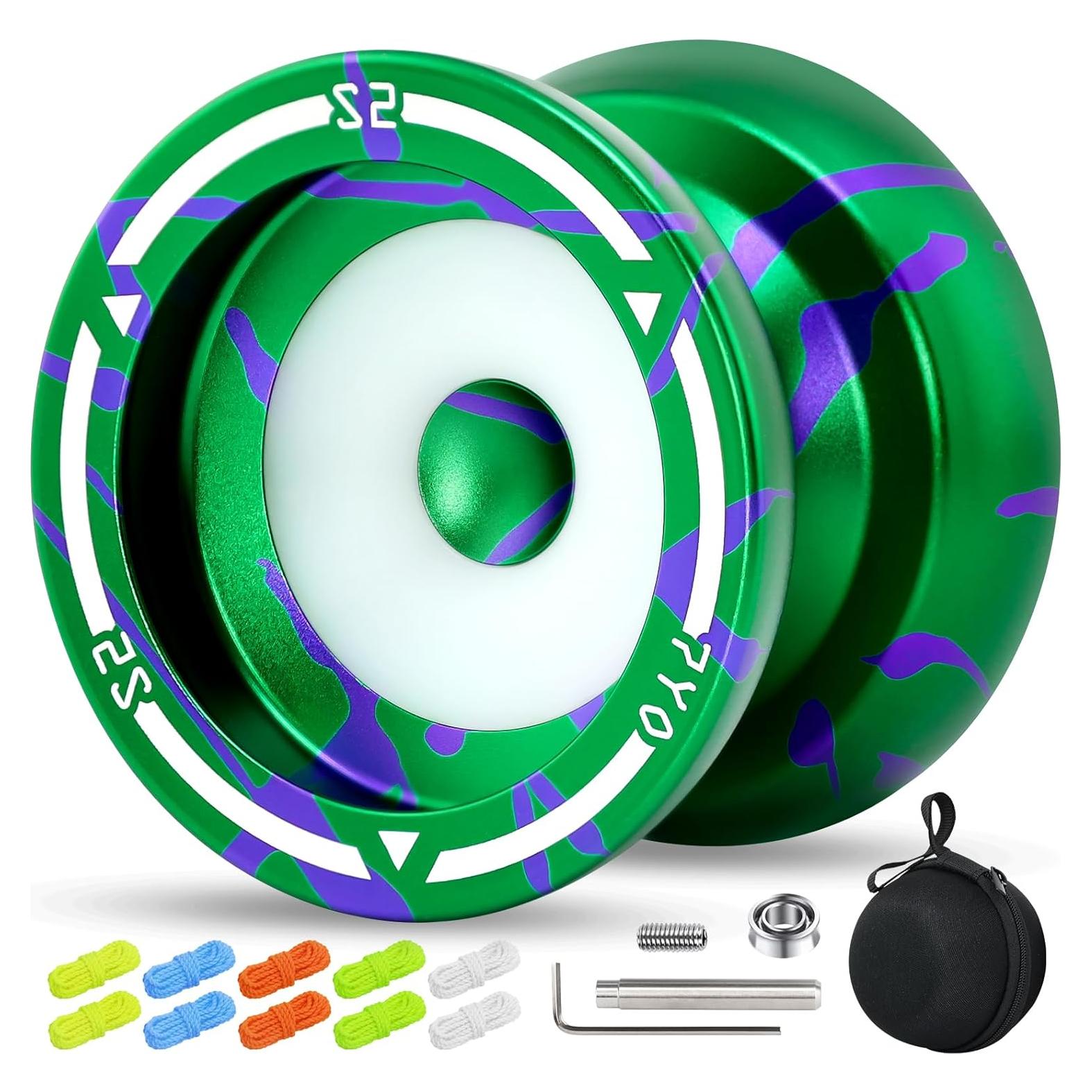 Yoyo Profesional 7YO S2 Verde Púrpura - Doble Función