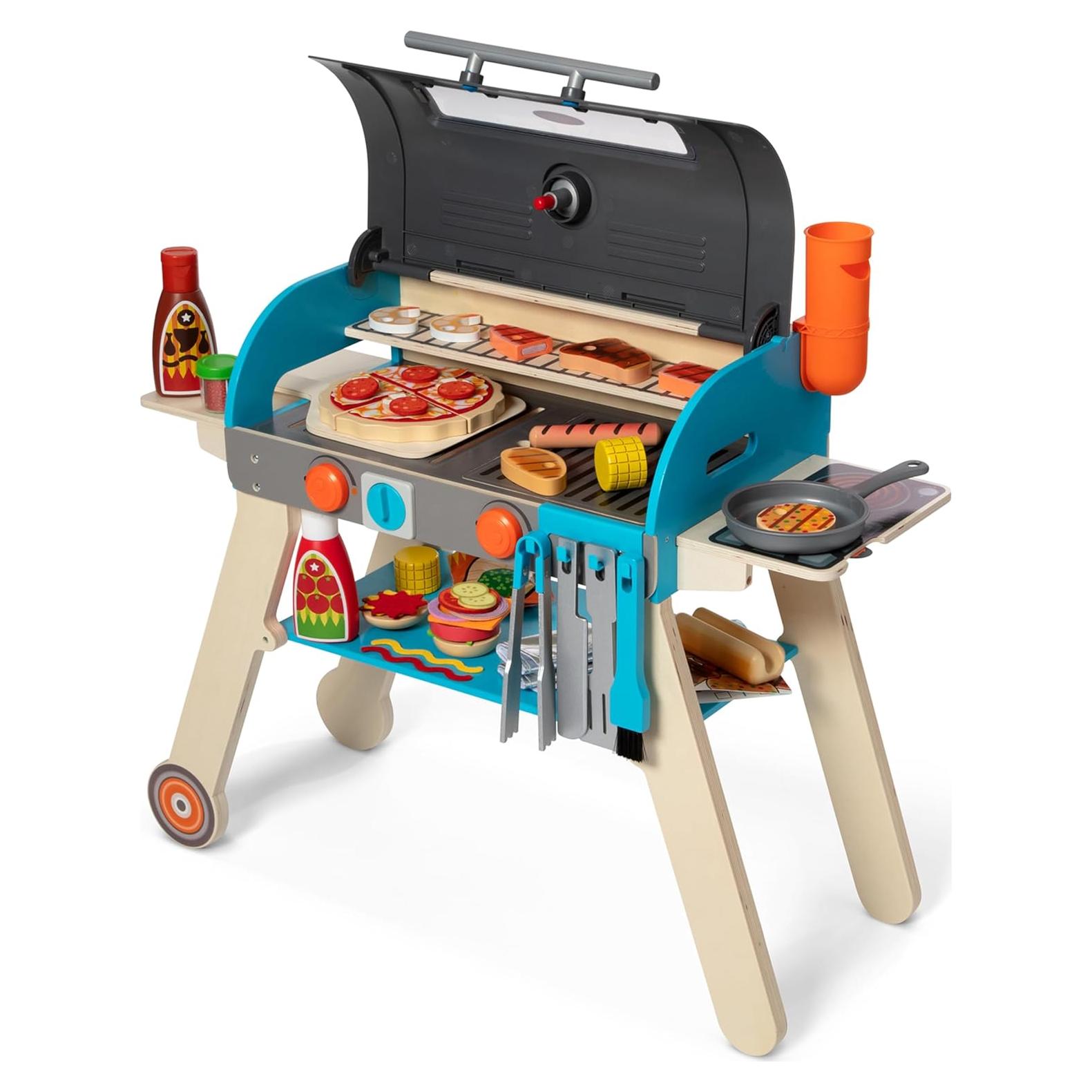 Parrilla de Barbacoa de Madera Melissa & Doug con Horno y Accesorios