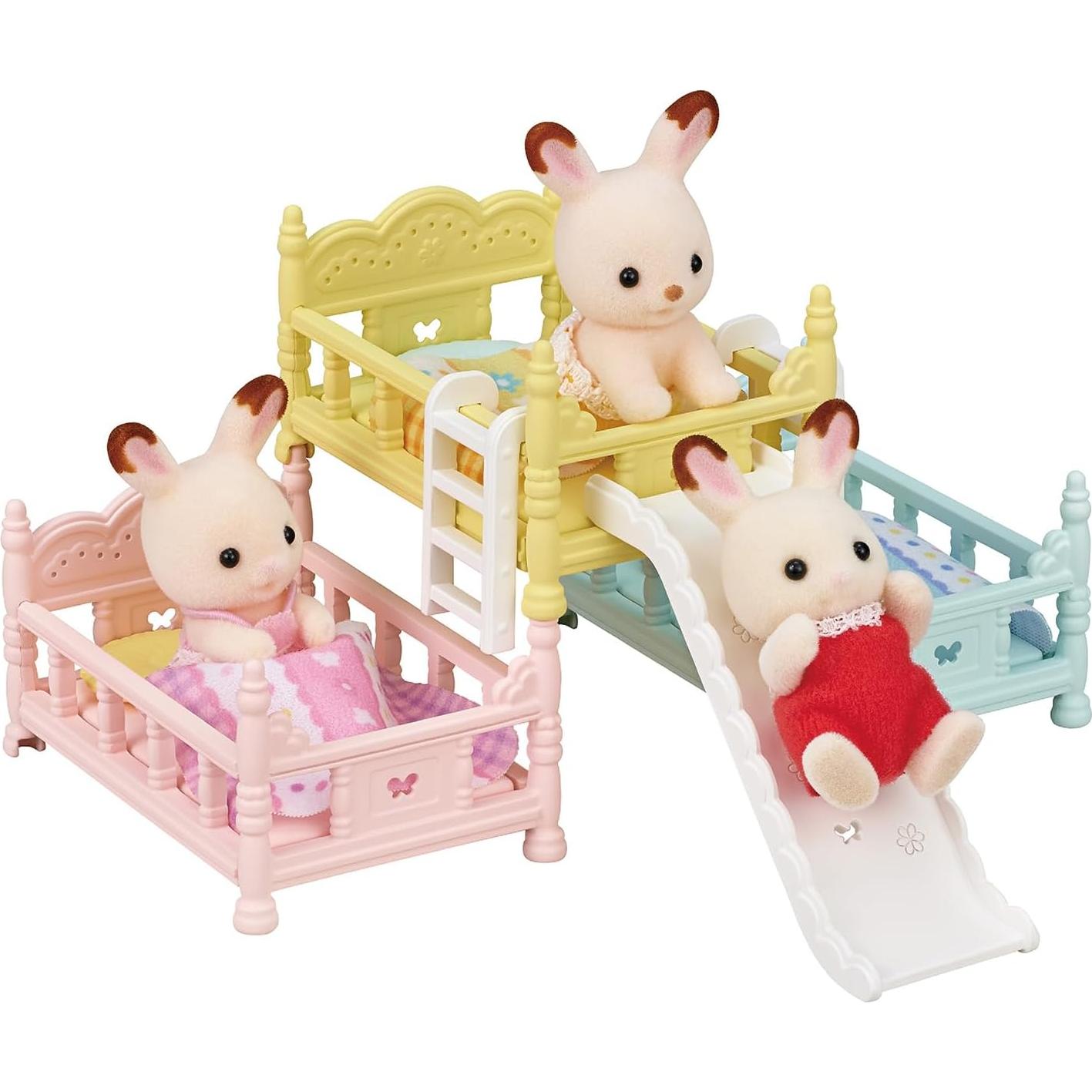 Camas triples Calico Critters con tobogán y escaleras