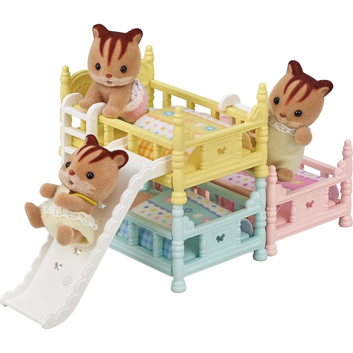 Camas triples Calico Critters con tobogán y escaleras