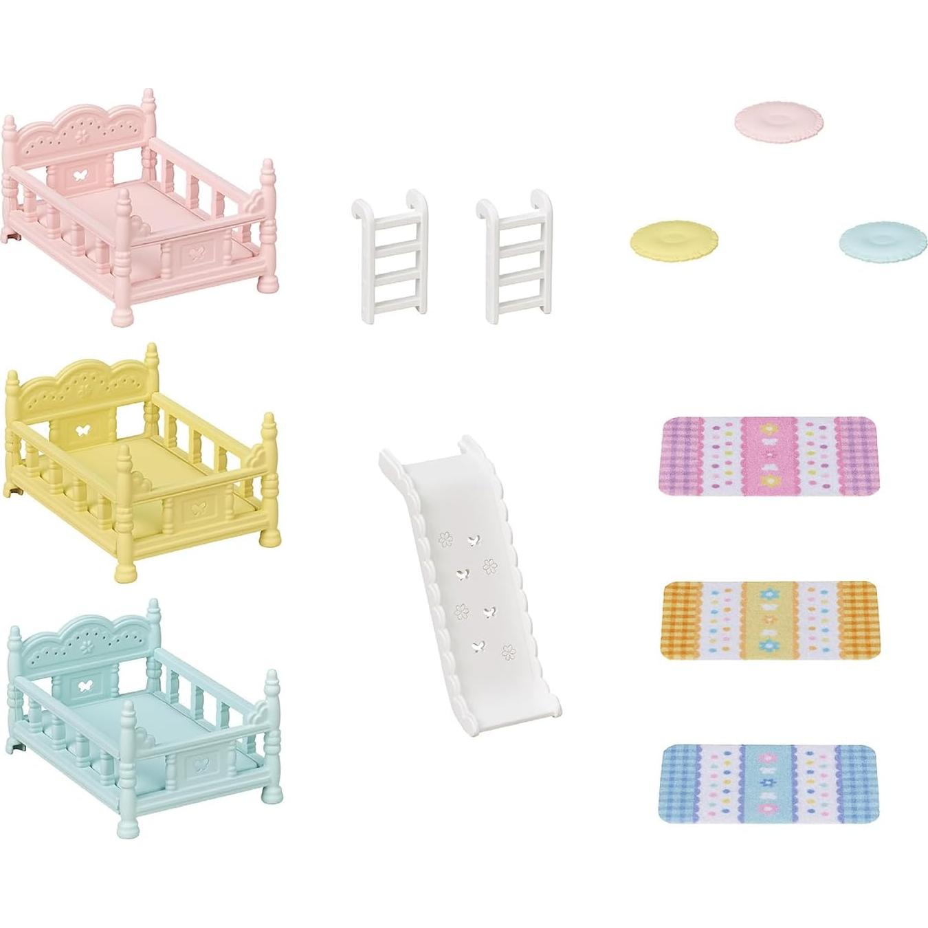 Camas triples Calico Critters con tobogán y escaleras