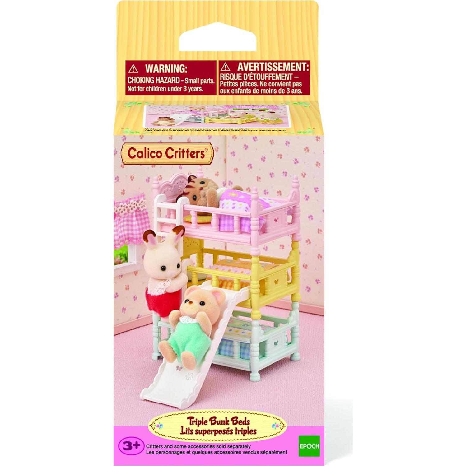 Camas triples Calico Critters con tobogán y escaleras