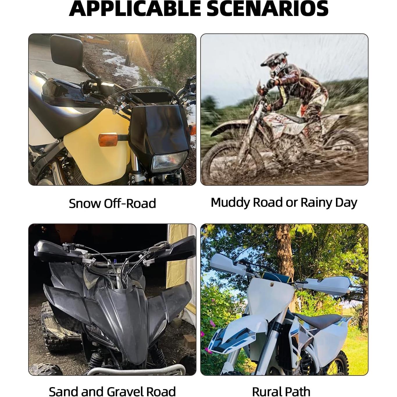 Guardas de Manos JFG RACING para Motocicleta de Tierra - Negro