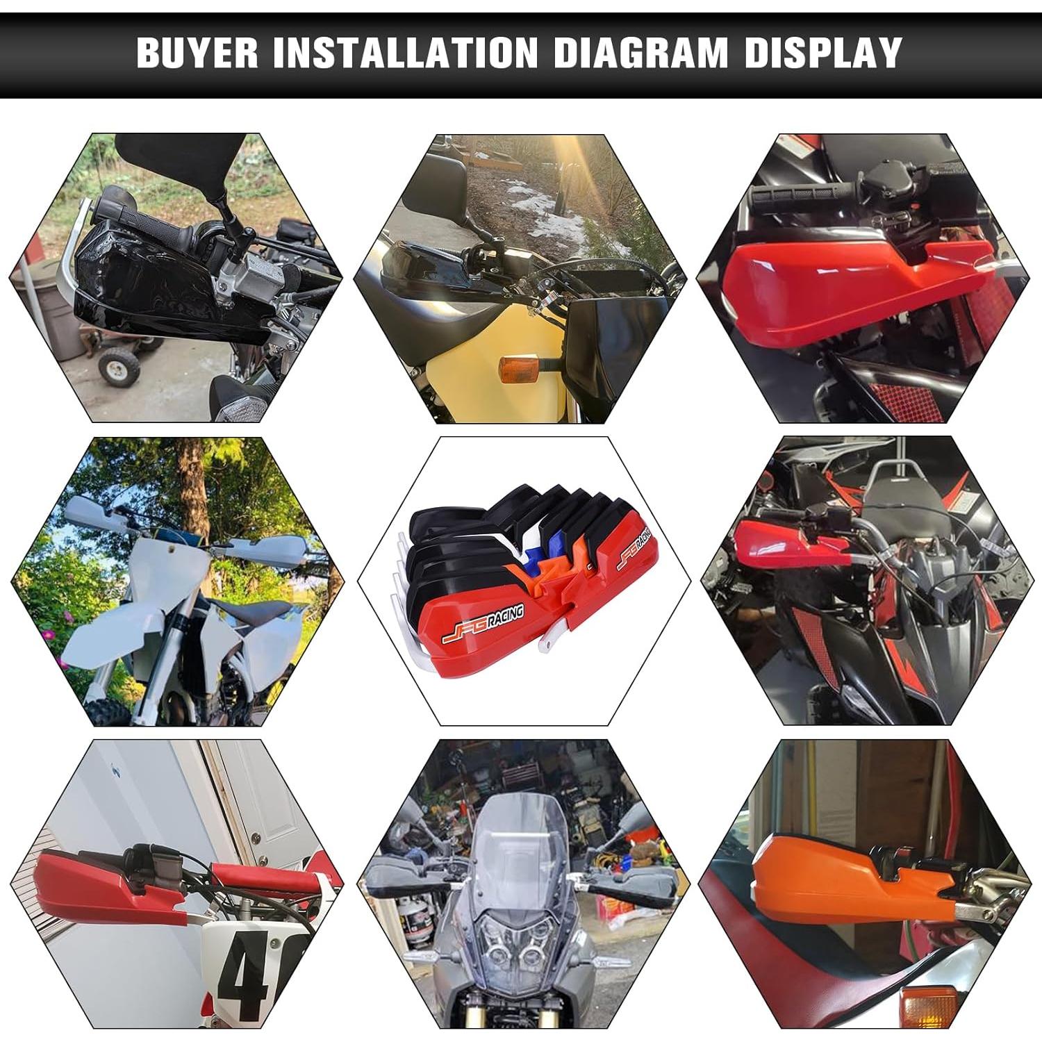 Guardas de Manos JFG RACING para Motocicleta de Tierra - Negro