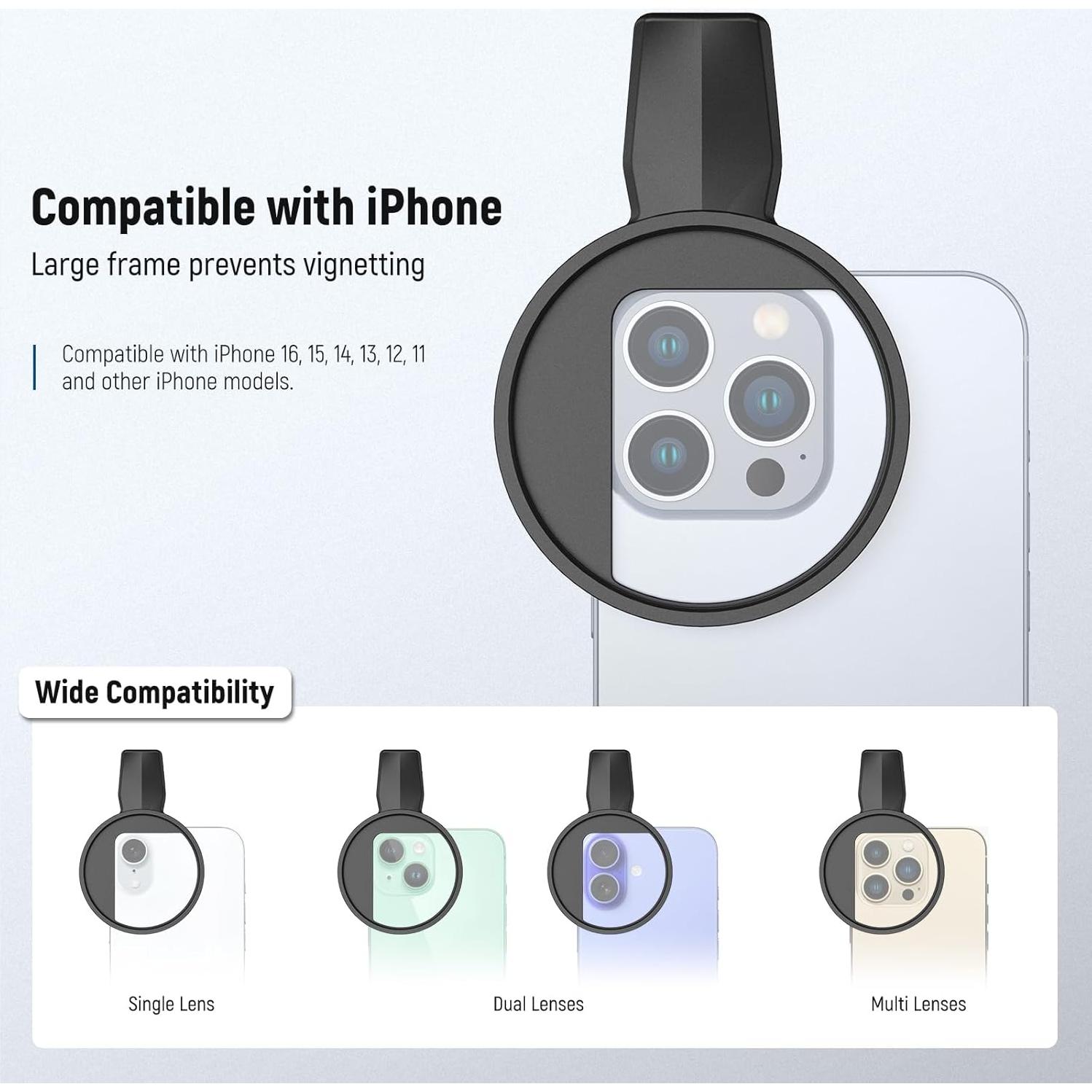 Filtro ND Variable 67mm NEEWER para iPhone ND2-32 Clip On